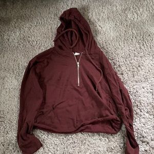Maroon cropped hoodie from Tillys